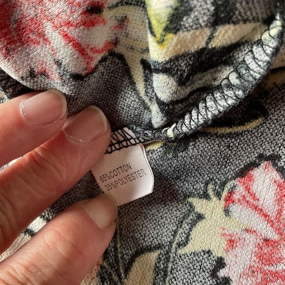 Oxiuli Women’s Dress Size S Fashion Fitted Waist Knit Black Floral - Picture 15 of 16